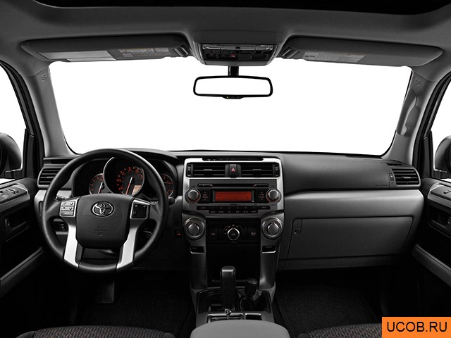 SUV 2010 года Toyota 4Runner в 3D. Вид водительского места.