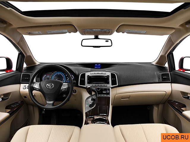 CUV 2010 года Toyota Venza в 3D. Вид водительского места.