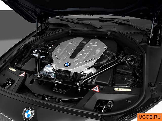 Hatchback 2010 года BMW 5-series в 3D. Моторный отсек.