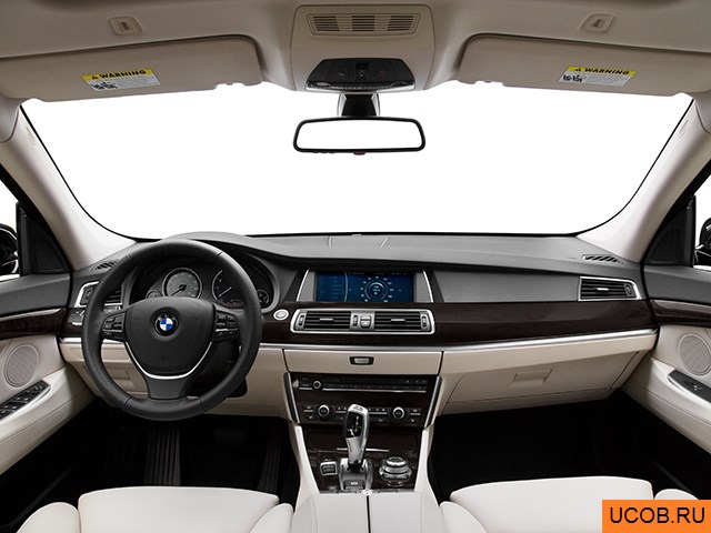 Hatchback 2010 года BMW 5-series в 3D. Вид водительского места.