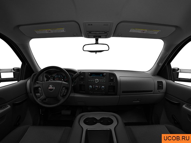 Pickup 2010 года GMC Sierra 2500HD в 3D. Вид водительского места.