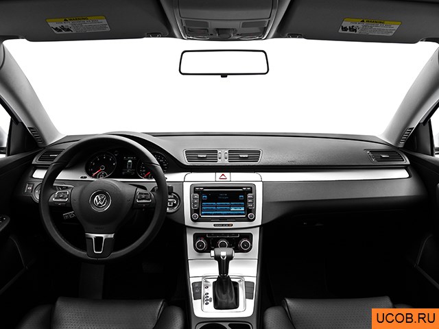 Sedan 2010 года Volkswagen Passat в 3D. Вид водительского места.