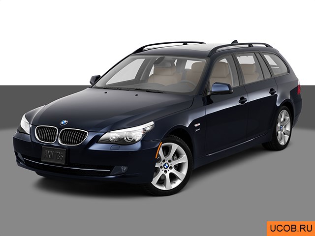 Модель автомобиля BMW 5-series 2010 года в 3Д
