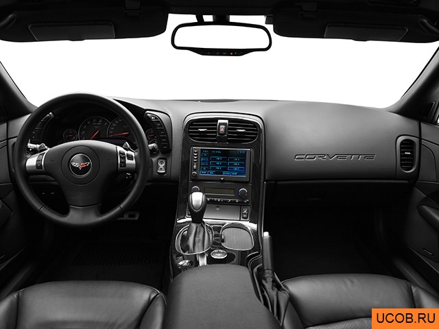 Roadster 2010 года Chevrolet Corvette в 3D. Вид водительского места.
