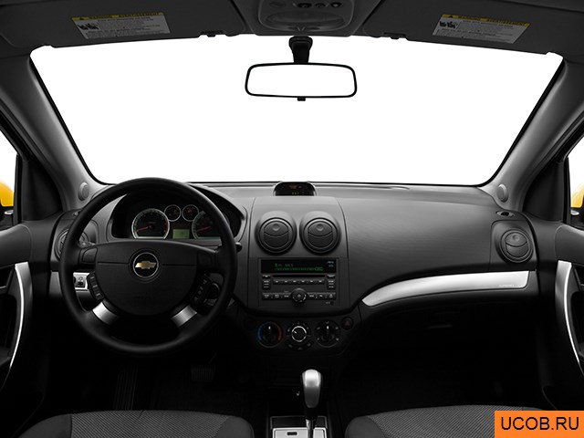 Sedan 2010 года Chevrolet Aveo в 3D. Вид водительского места.