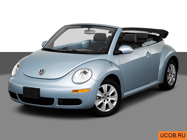Модель автомобиля Volkswagen New Beetle 2010 года в 3Д