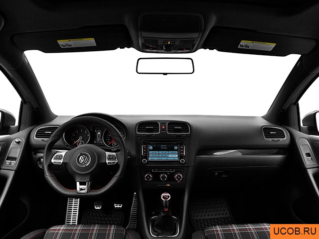 Hatchback 2010 года Volkswagen GTI в 3D. Вид водительского места.
