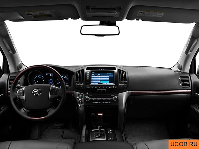 SUV 2010 года Toyota Land Cruiser в 3D. Вид водительского места.