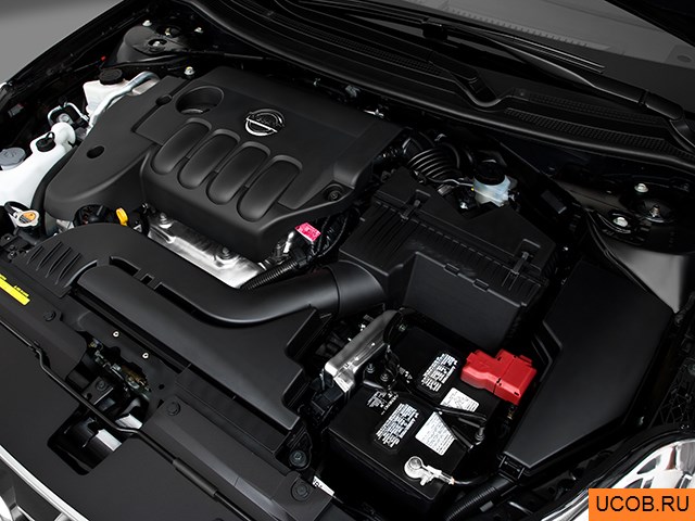 Sedan 2010 года Nissan Altima в 3D. Моторный отсек.
