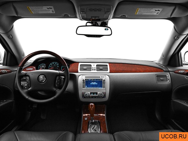 Sedan 2010 года Buick Lucerne в 3D. Вид водительского места.