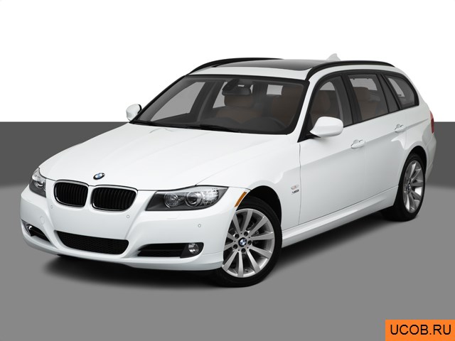 Модель автомобиля BMW 3-series 2011 года в 3Д
