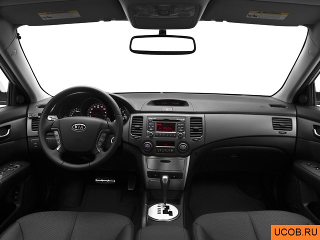 Sedan 2010 года Kia Optima в 3D. Вид водительского места.