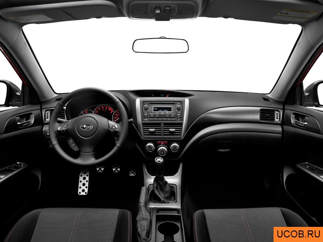 Sedan 2011 года Subaru Impreza в 3D. Вид водительского места.