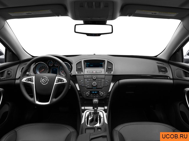 Sedan 2011 года Buick Regal в 3D. Вид водительского места.