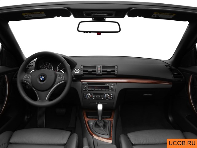 Convertible 2011 года BMW 1-series в 3D. Вид водительского места.