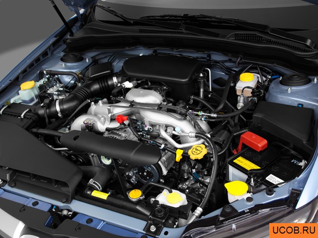 Hatchback 2011 года Subaru Impreza в 3D. Моторный отсек.