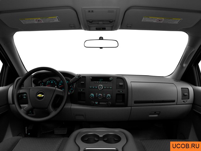 Pickup 2011 года Chevrolet Silverado 2500HD в 3D. Вид водительского места.