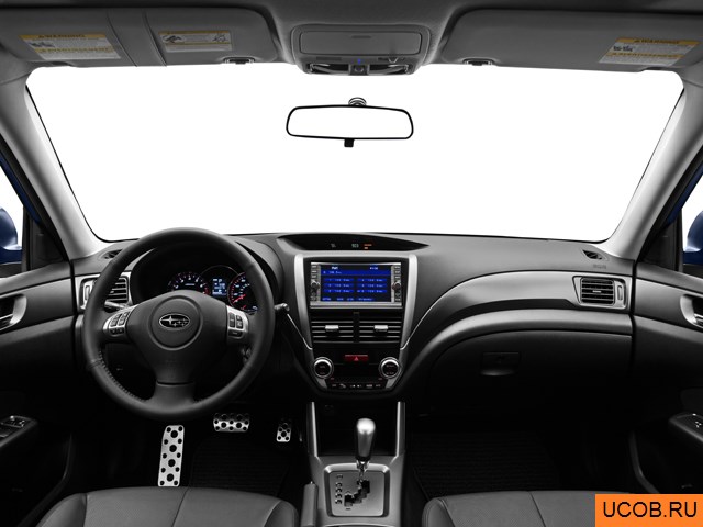 CUV 2011 года Subaru Forester в 3D. Вид водительского места.
