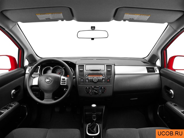 Sedan 2011 года Nissan Versa в 3D. Вид водительского места.
