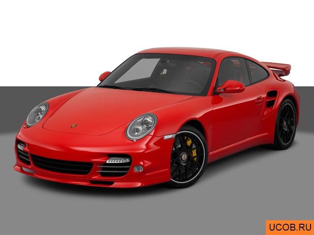 Модель автомобиля Porsche 911 (997) 2011 года в 3Д