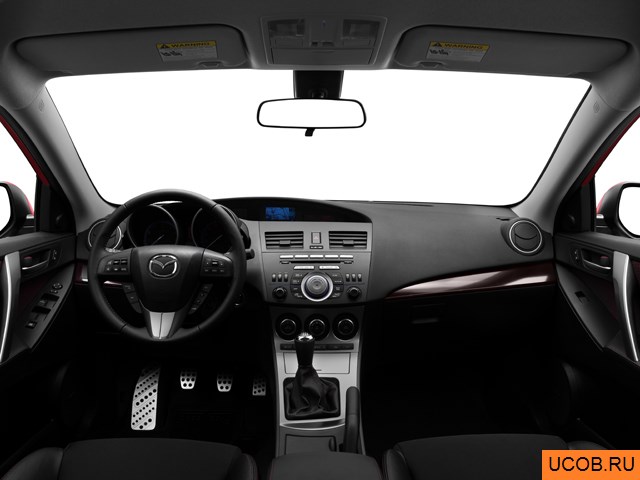 Hatchback 2011 года Mazda MAZDASPEED3 в 3D. Вид водительского места.