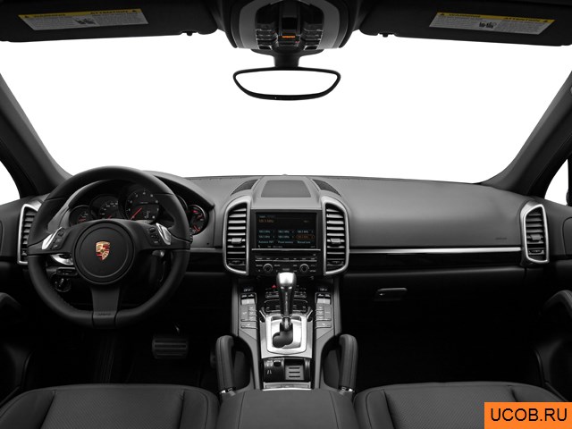 SUV 2011 года Porsche Cayenne в 3D. Вид водительского места.