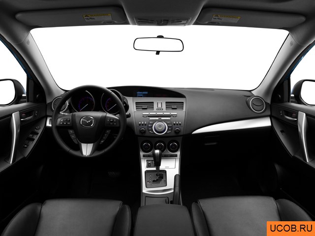 Hatchback 2011 года Mazda MAZDA3 в 3D. Вид водительского места.