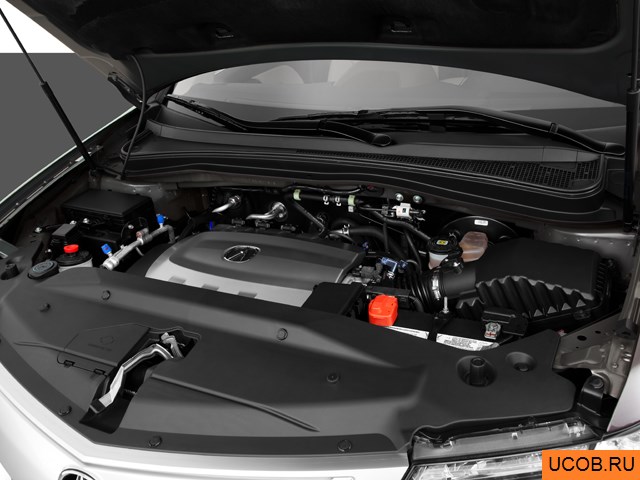 SUV 2011 года Acura MDX в 3D. Моторный отсек.