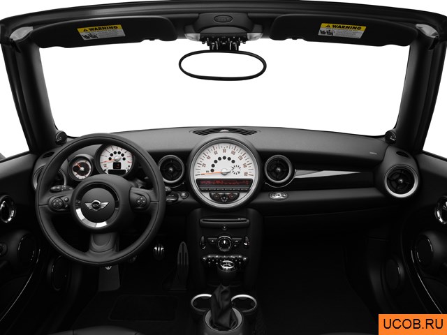 Convertible 2011 года Mini Cooper в 3D. Вид водительского места.