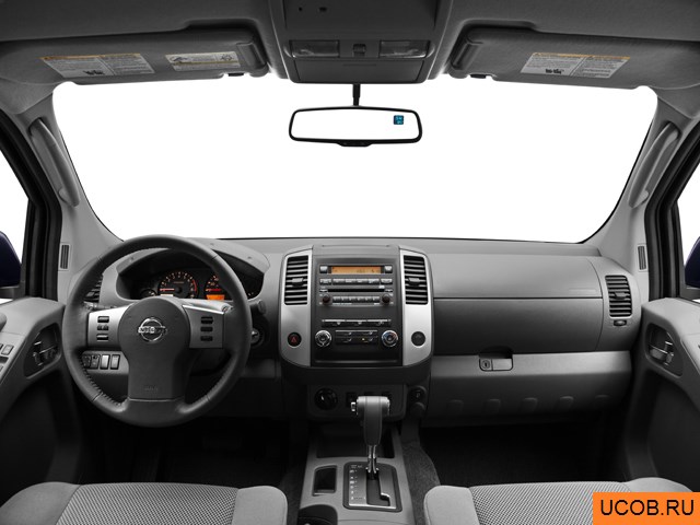 Pickup 2011 года Nissan Frontier в 3D. Вид водительского места.