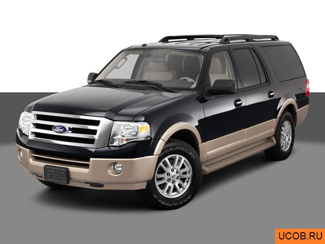 Модель автомобиля Ford Expedition EL 2011 года в 3Д