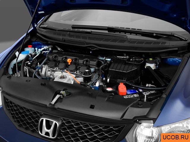 Coupe 2011 года Honda Civic в 3D. Моторный отсек.