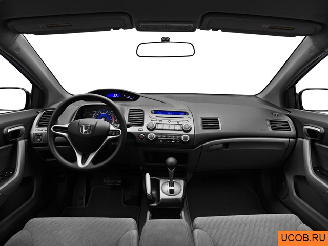 Coupe 2011 года Honda Civic в 3D. Вид водительского места.