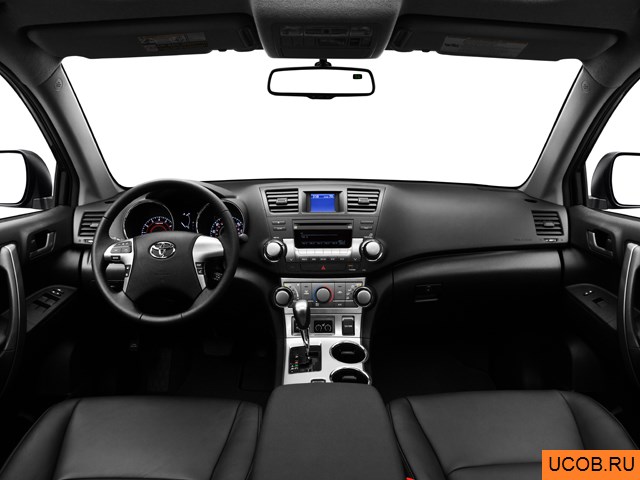 CUV 2011 года Toyota Highlander в 3D. Вид водительского места.