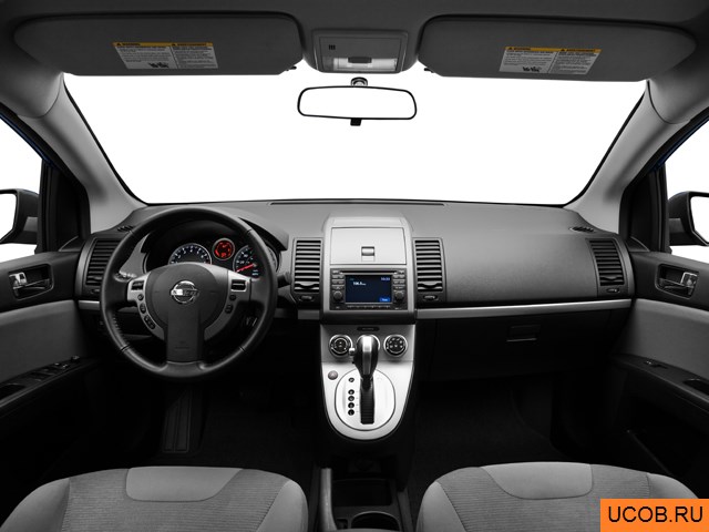 Sedan 2011 года Nissan Sentra в 3D. Вид водительского места.