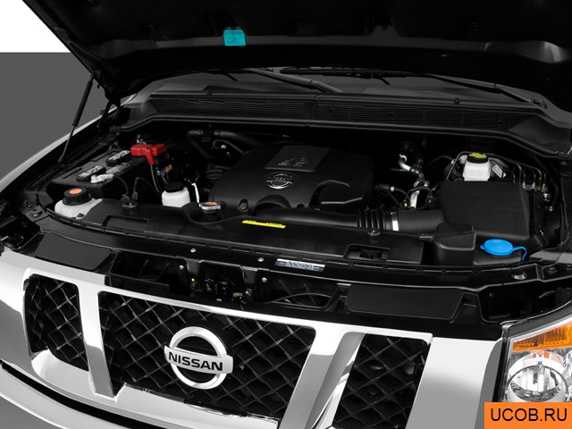 Pickup 2011 года Nissan Titan в 3D. Моторный отсек.