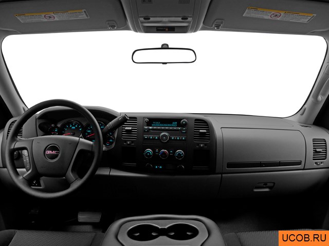 Pickup 2011 года GMC Sierra 2500HD в 3D. Вид водительского места.