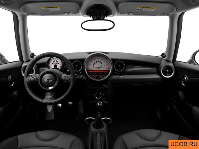 Hatchback 2011 года Mini Cooper в 3D. Вид водительского места.