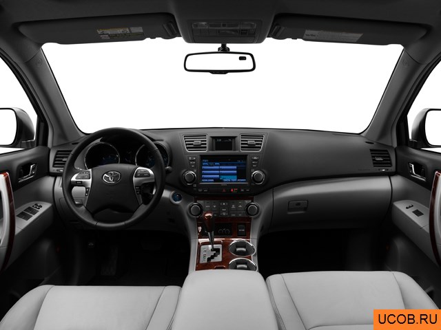 CUV 2011 года Toyota Highlander Hybrid в 3D. Вид водительского места.