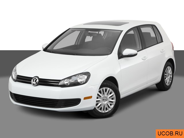Модель автомобиля Volkswagen Golf 2011 года в 3Д