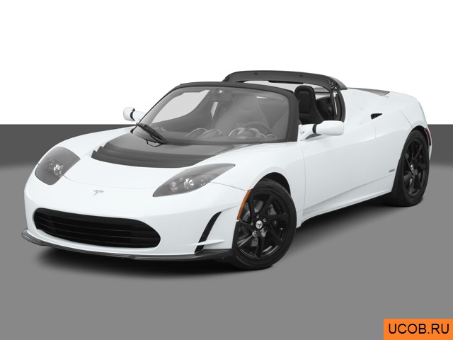 Модель автомобиля Tesla Roadster 2010 года в 3Д