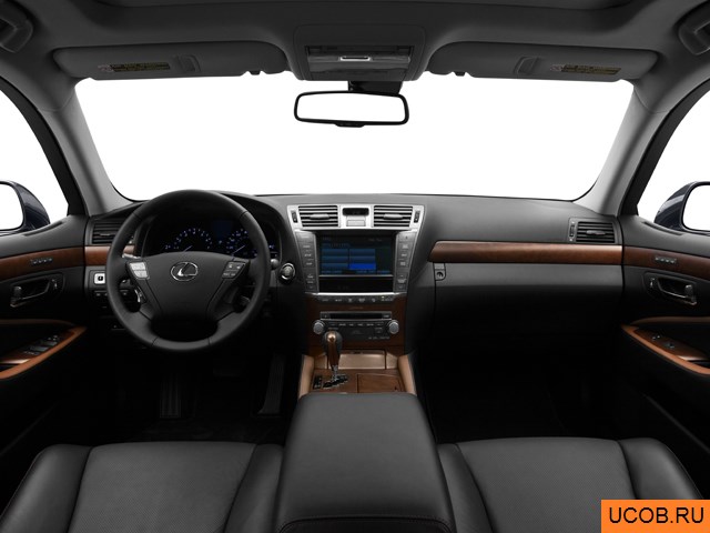 Sedan 2011 года Lexus LS в 3D. Вид водительского места.