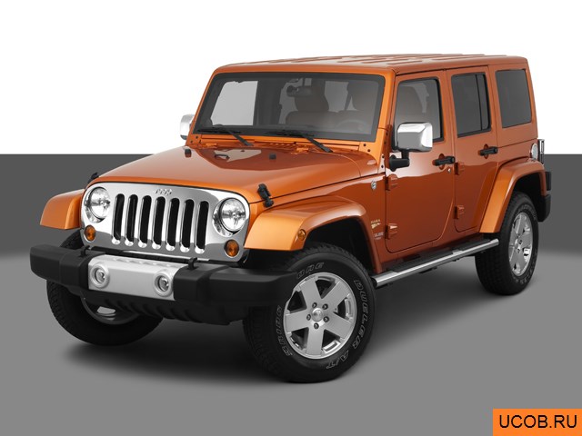 Модель автомобиля Jeep Wrangler Unlimited 2011 года в 3Д