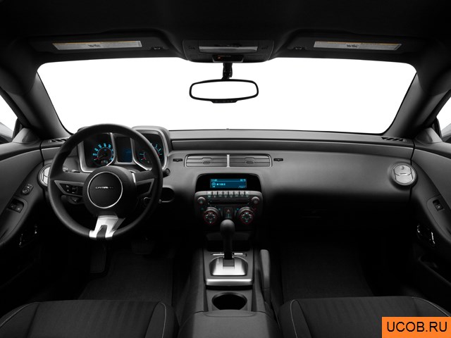 Coupe 2011 года Chevrolet Camaro в 3D. Вид водительского места.