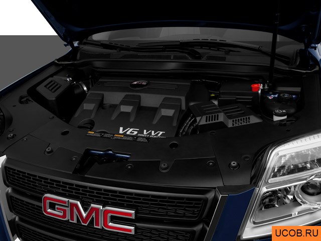 CUV 2011 года GMC Terrain в 3D. Моторный отсек.