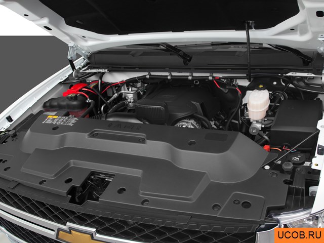Pickup 2011 года Chevrolet Silverado 3500HD в 3D. Моторный отсек.