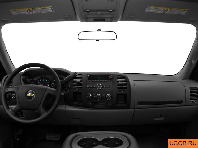 Pickup 2011 года Chevrolet Silverado 3500HD в 3D. Вид водительского места.
