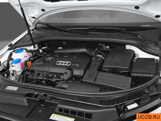Hatchback 2011 года Audi A3 в 3D. Моторный отсек.
