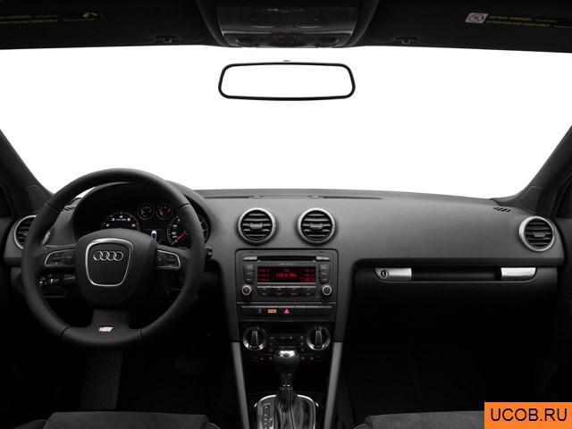 Hatchback 2011 года Audi A3 в 3D. Вид водительского места.