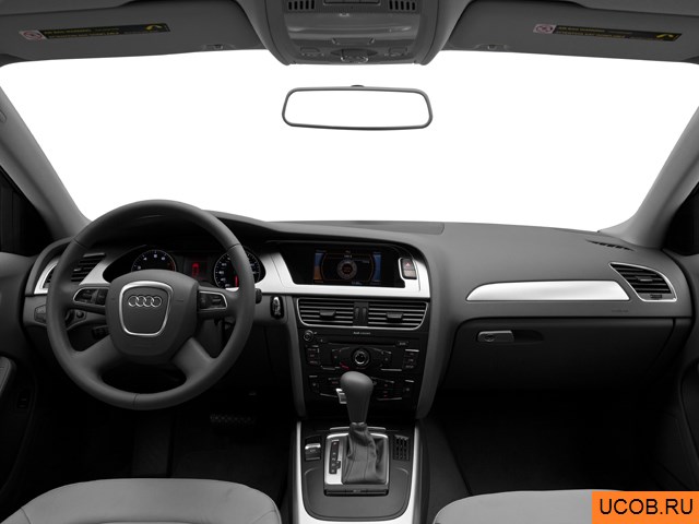 Sedan 2011 года Audi A4 в 3D. Вид водительского места.